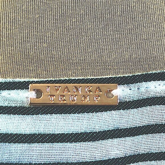 Ivanka Trump Top Size Large Bell Sleeve Stripe - Picture 7 of 10